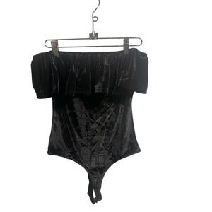 Nude brand black‎ VELVET BODYSUIT